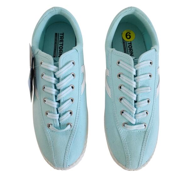 Tretorn Women's Size 9 Light Blue Nylite Plus Lace Up Low Top Canvas Sneakers - Picture 6 of 7